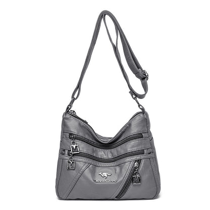 Autumn And Winter New Fashion Middle-aged Women's Shoulder Bag Double Layer Large Capacity