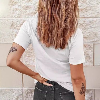 Women's Fashion Casual Home Commuting All-matching Round Neck Short Sleeve