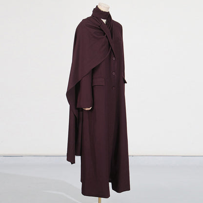 Scarf style long windbreaker suit jacket women's clothing