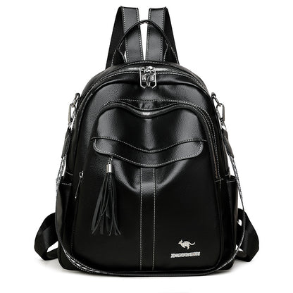 New Multi-functional Hand-held Genuine Leather Tassel Backpack